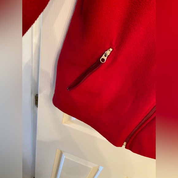 SOLD Roots Athletics Red Fleece Zip Up Sweater - Picture 8 of 10